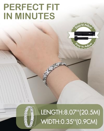 Feraco Ultra Strength Magnetic Bracelets for Women with Neodymium Magnets & Sparkling Zirconia