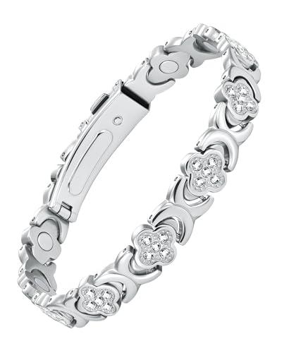 Feraco Ultra Strength Magnetic Bracelets for Women with Neodymium Magnets & Sparkling Zirconia