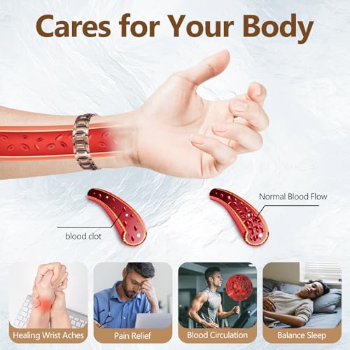 Feraco 3X-Upgrade Copper Bracelets for Men 100% Pure Copper