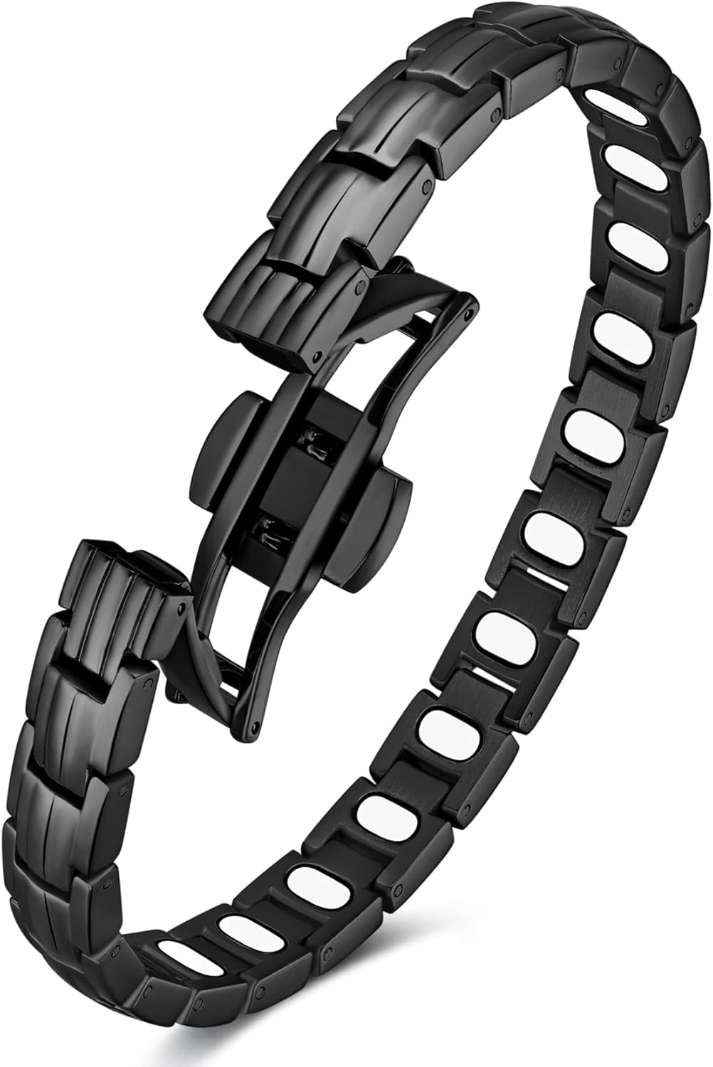 Feraco 5X Strength Magnetic Bracelets for Women, Stainless Steel Magnet Bracelet with Ultra Powerful 5000 Gauss Magnets, Upgraded Butterfly Clasp, Adjustable Jewelry Gift
