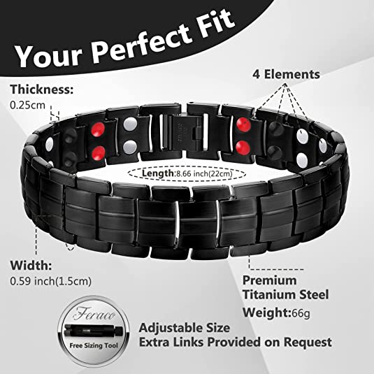 Double Row Magnetic Bracelets for Men Titanium Steel