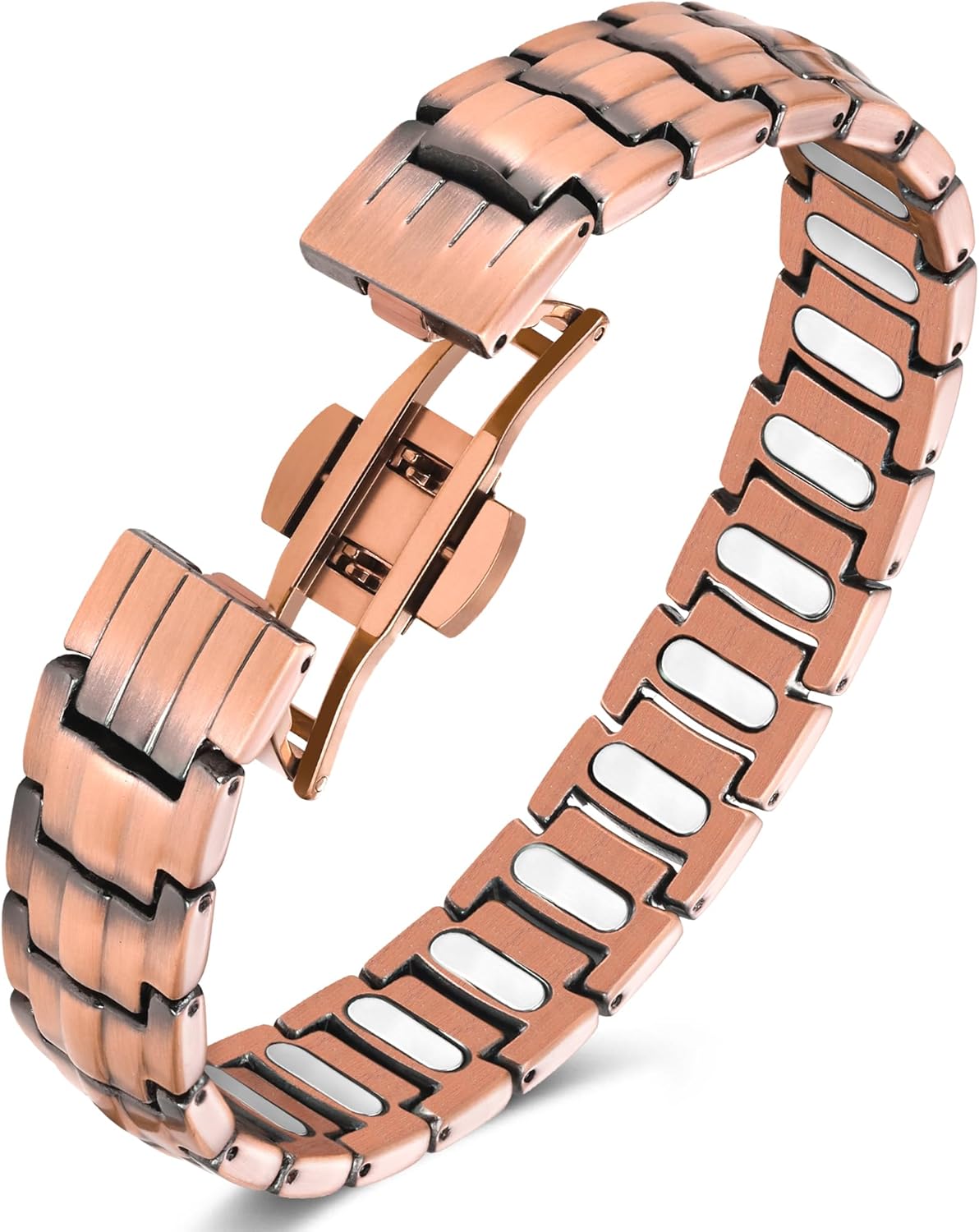 Feraco 5X Strength Copper Magnetic Bracelet for Men - 99.99% Pure Copper with 3800 Gauss Magnets,Magnetic Gifts for Him