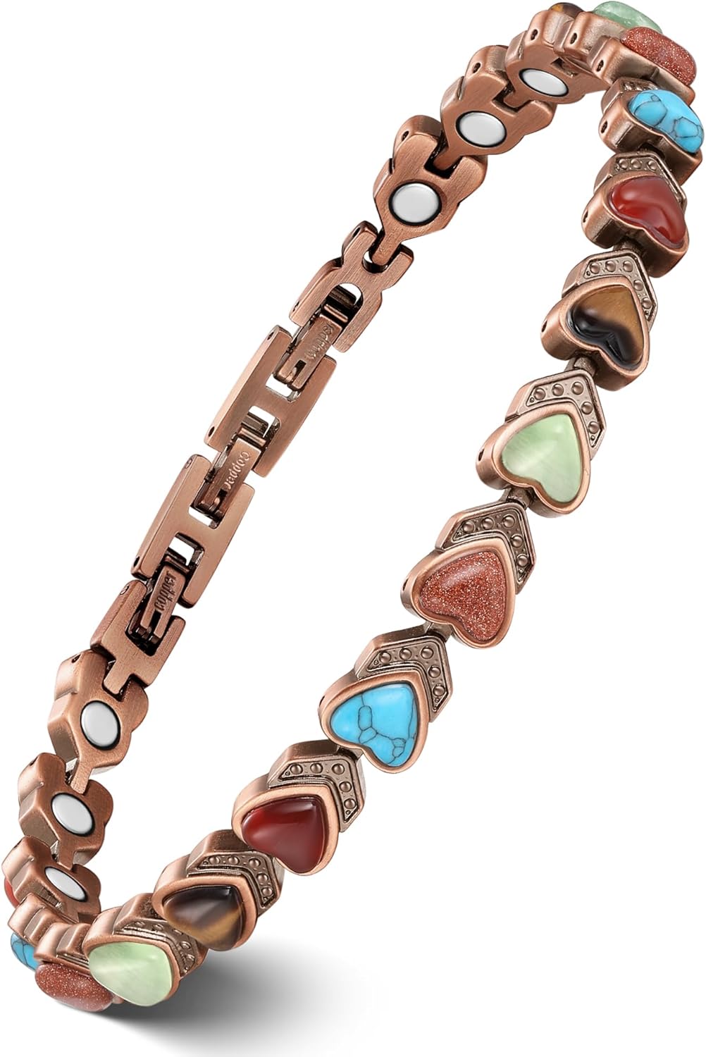 Feraco Copper Ankle Bracelet for Women, 99.99% Pure Copper Magnetic Anklet with 3800 Gauss Neodymium Magnet, Adjustable with Sizing Tool