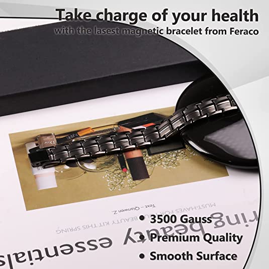 Double Row Magnetic Bracelets for Men Titanium Steel