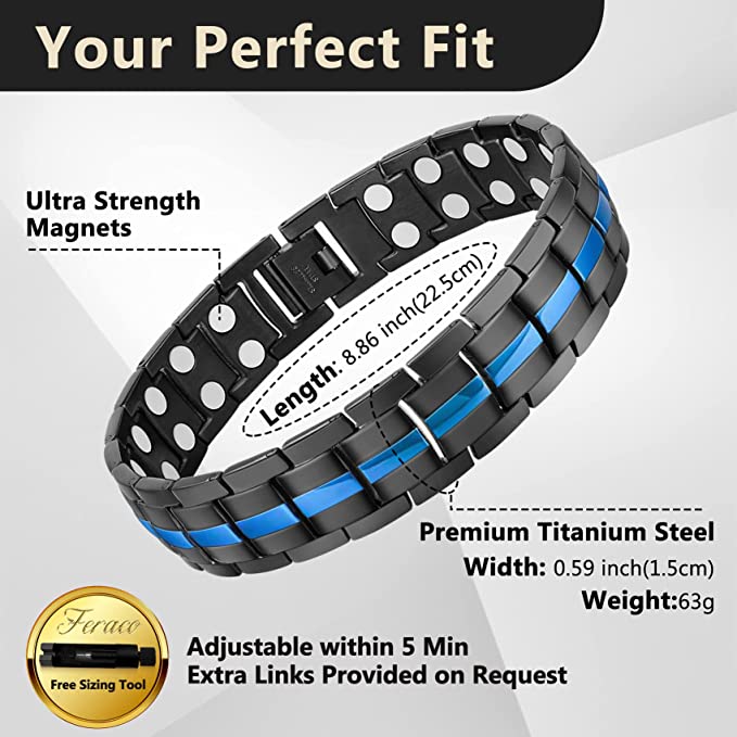 Double Row Titanium Steel Magnetic Bracelets