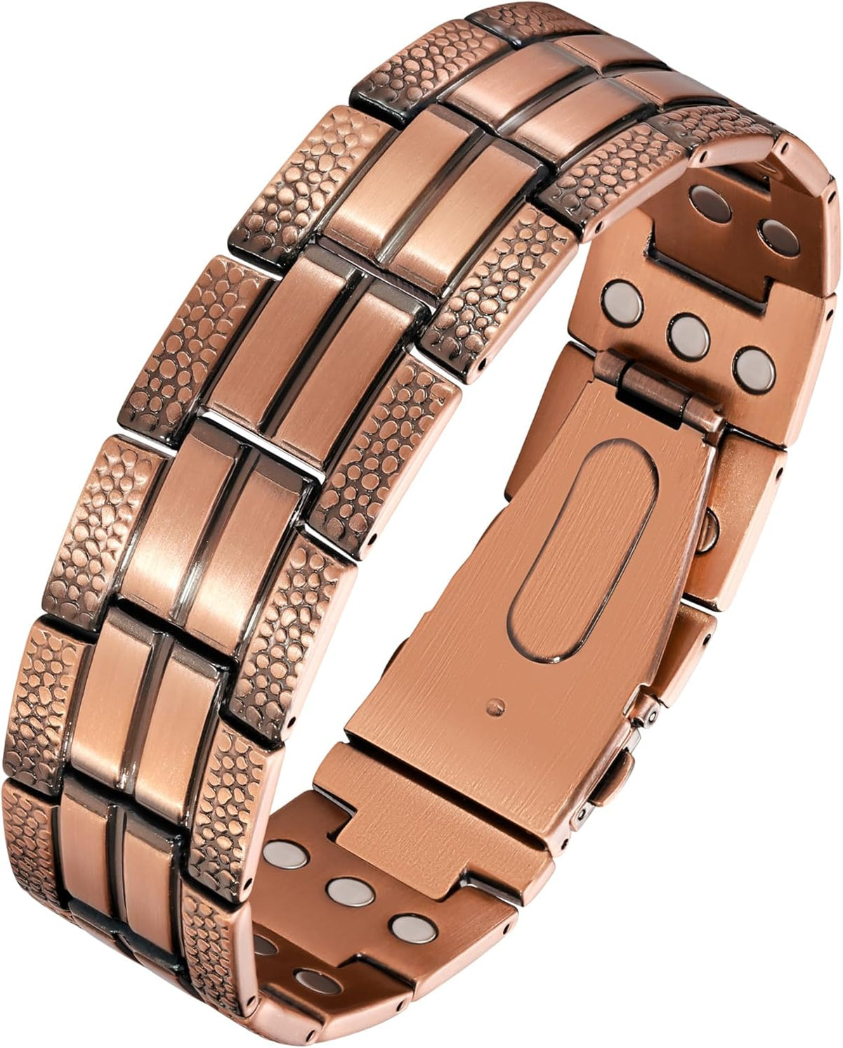 Feraco Copper Bracelet for Men 3X Strength,Magnetic Bracelet Copper Jewelry with Powerful 3800 Gauss Magnets,Premium Fold-Over Clasp