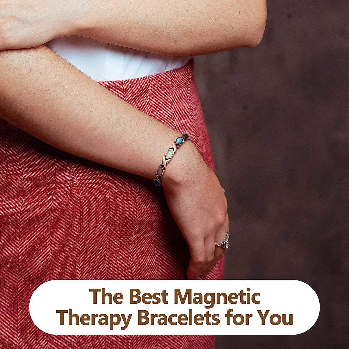 Colorful Natural Turquoise Pure Copper Magnetic Bracelets