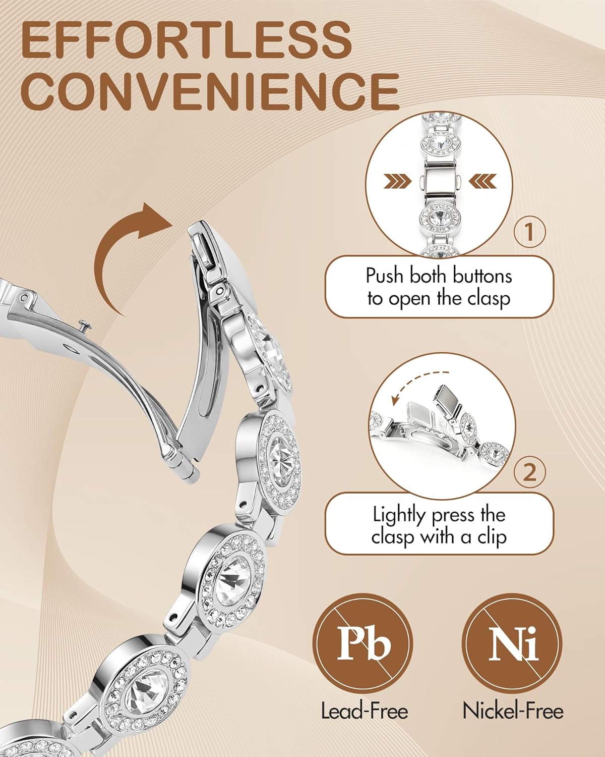 Feraco Pure Copper Bracelets for Women, 4X Ultra Strength Magnetic Bracelet with 3800 Gauss Neodymium Magnets & Dazzling Austrian Cut Crystals Stone, Adjustable Jewelry Gift