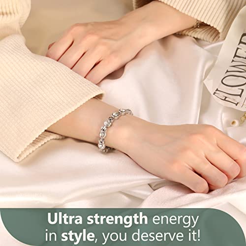 Gorgeous Sparkling Cubic Zirconia Magnetic Bracelet for Women.