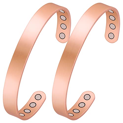 2 Pcs Copper Magnetic Cuff Bracelet.