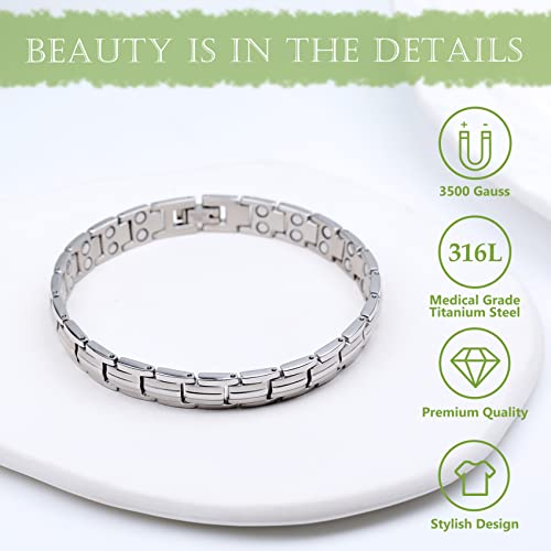 Titanium Steel Magnetic Bracelet with Neodymium Magnets.