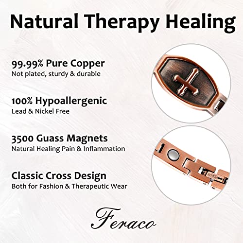Cross Copper Bracelet for Women for 99.99% Solid Copper Magnetic Bracelets.