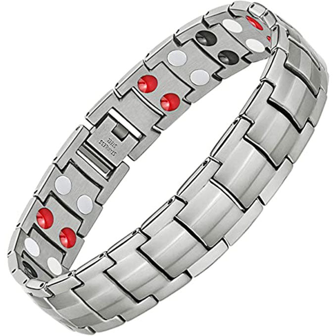 Double Row Magnetic Bracelets for Men Titanium Steel
