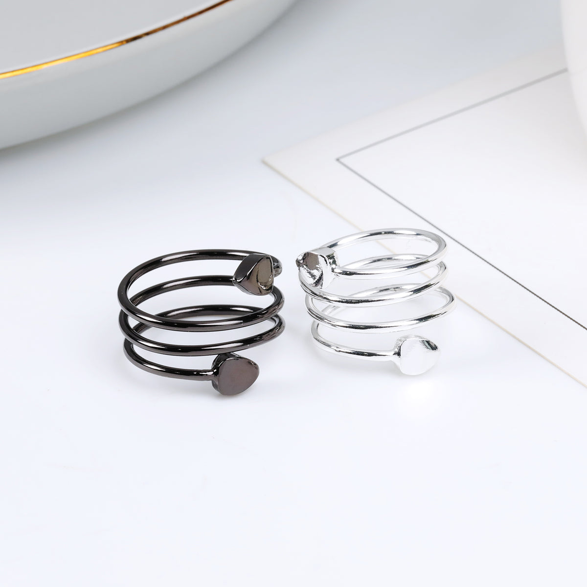 Women's Love Heart Magnets Copper Rings