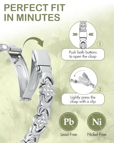 Feraco Ultra Strength Magnetic Bracelets for Women with Neodymium Magnets & Sparkling Zirconia