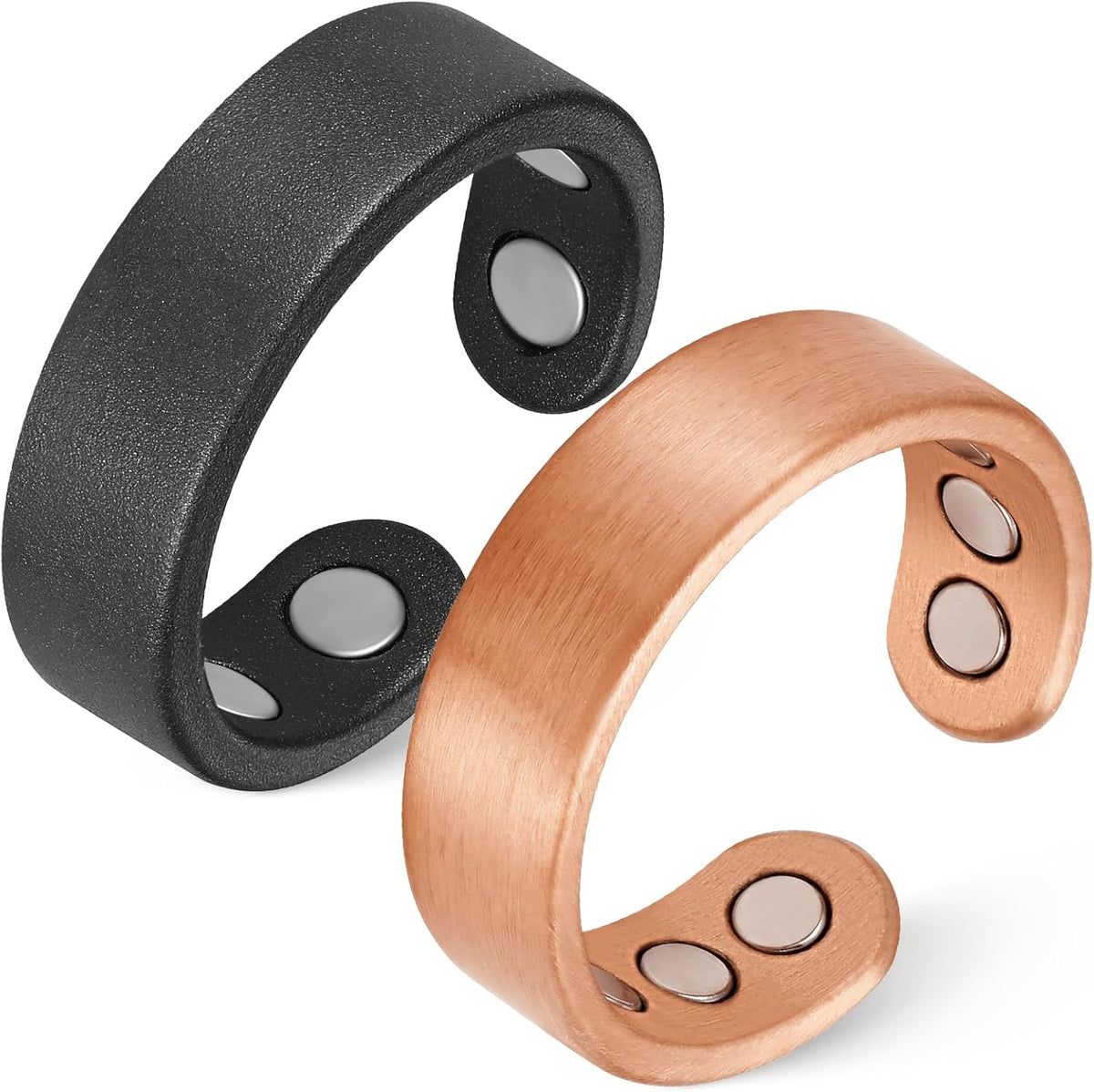 Feraco 2 PCS Copper Rings for Women, Magnetic Ring with 9X Ultra Strength Magnets,Jewelry Valentine's Day Gifts