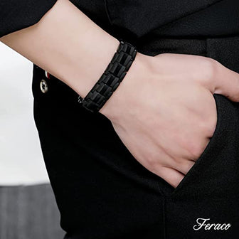 Double Row Magnetic Bracelets for Men Titanium Steel
