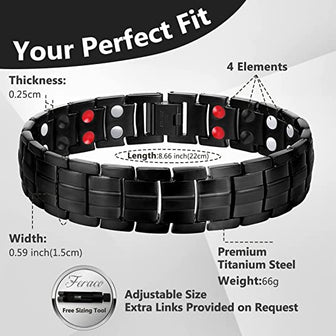 Double Row Magnetic Bracelets for Men Titanium Steel