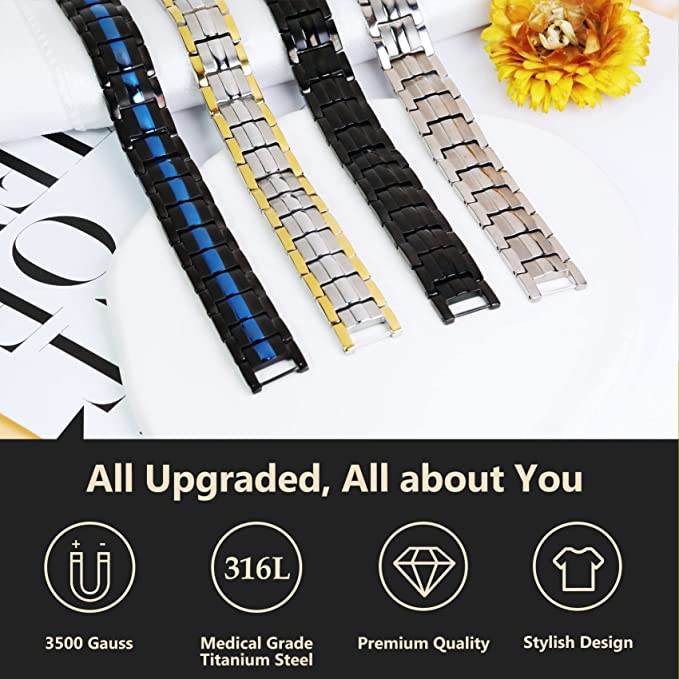 Double Row Titanium Steel Magnetic Bracelets