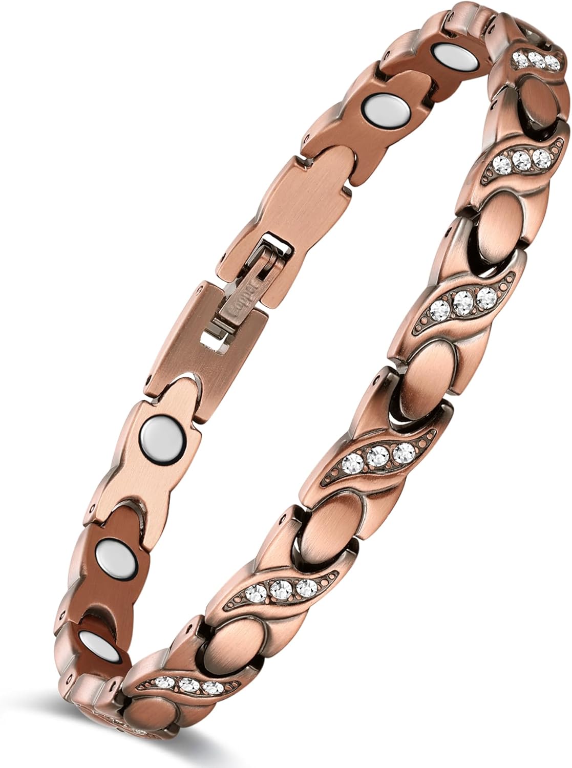 Feraco Copper Bracelets for Women, 99.99% Pure Copper Magnetic Bracelets with Effective Neodymium Magnets, Adjustable Jewelry Gift with Sizing Tool