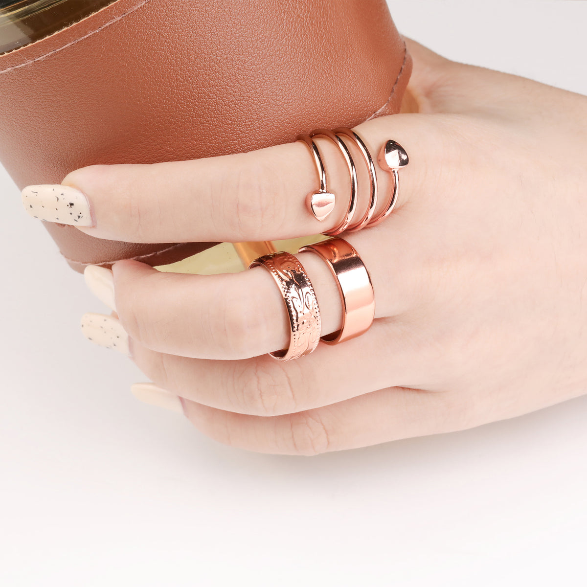Women's Plum Blossom Magnets Copper Rings