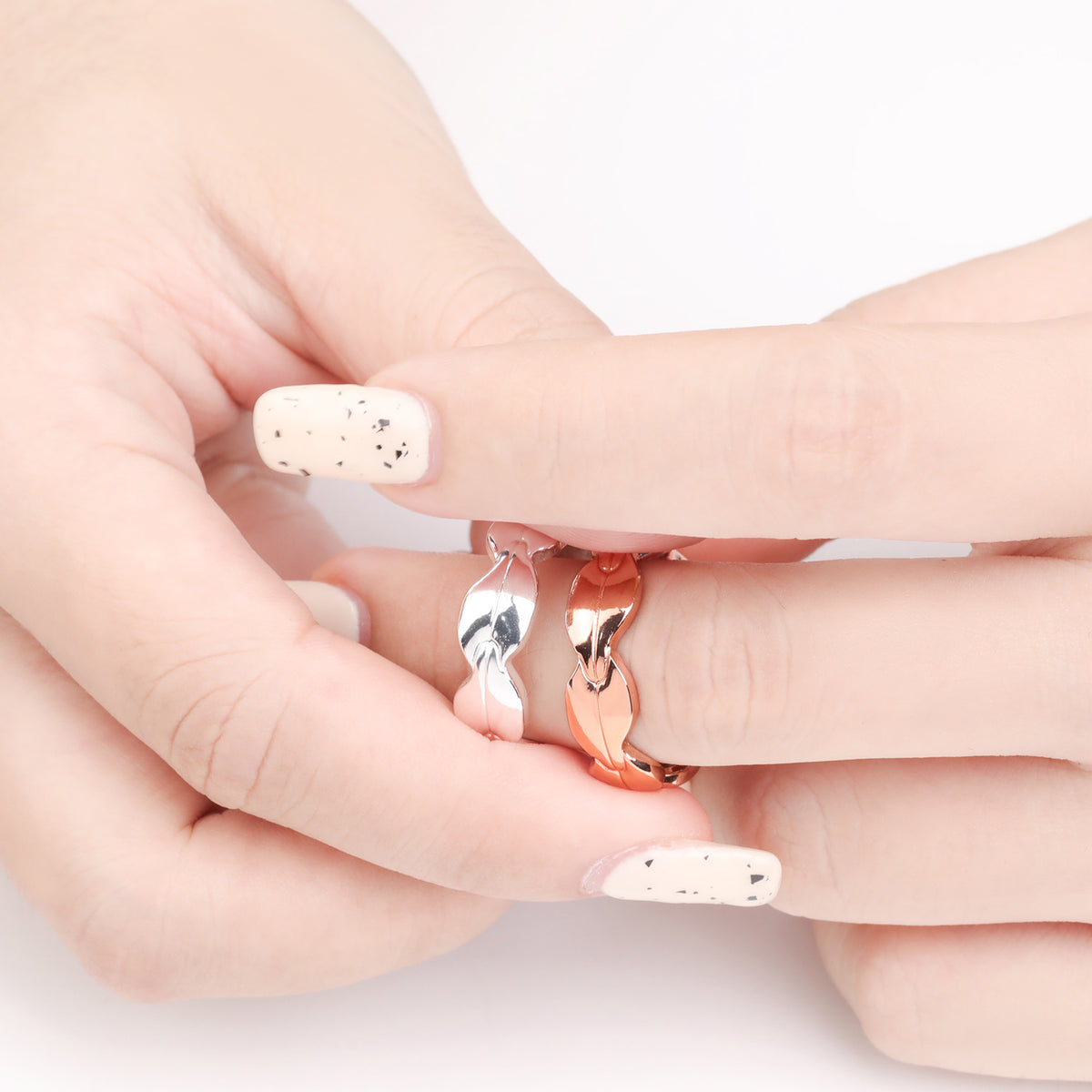 Feather Magnets Copper Rings for Women