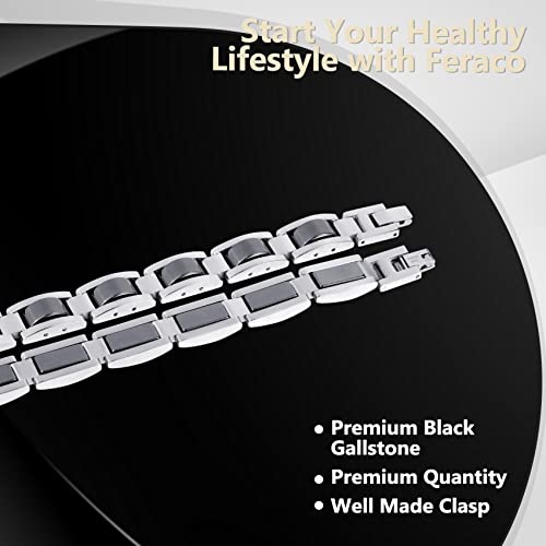 Classic Balck Stainless Steel Mens Magnetic Bracelets.