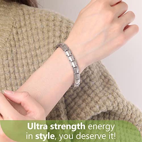 Titanium Steel Magnetic Bracelet with Neodymium Magnets.
