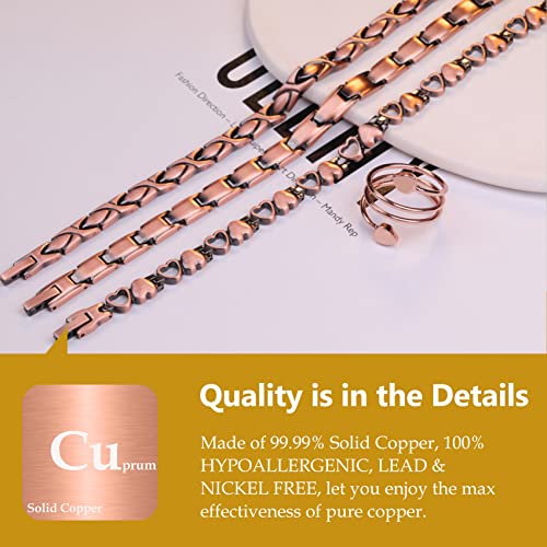 Copper Bracelet for Women Hand Forged 99.99%.