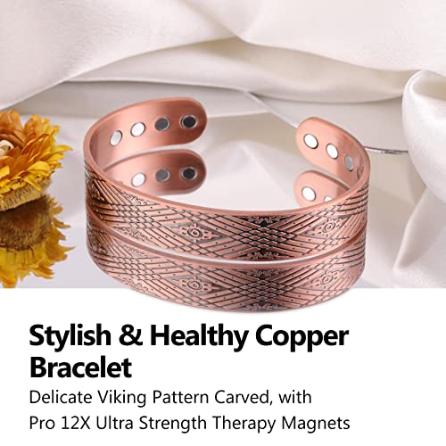 12X Strength Wide Copper Bracelet for Men.