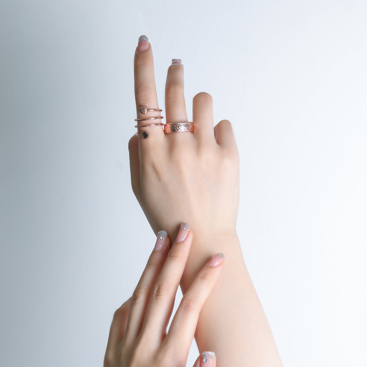 Women's Love Heart Magnets Copper Rings