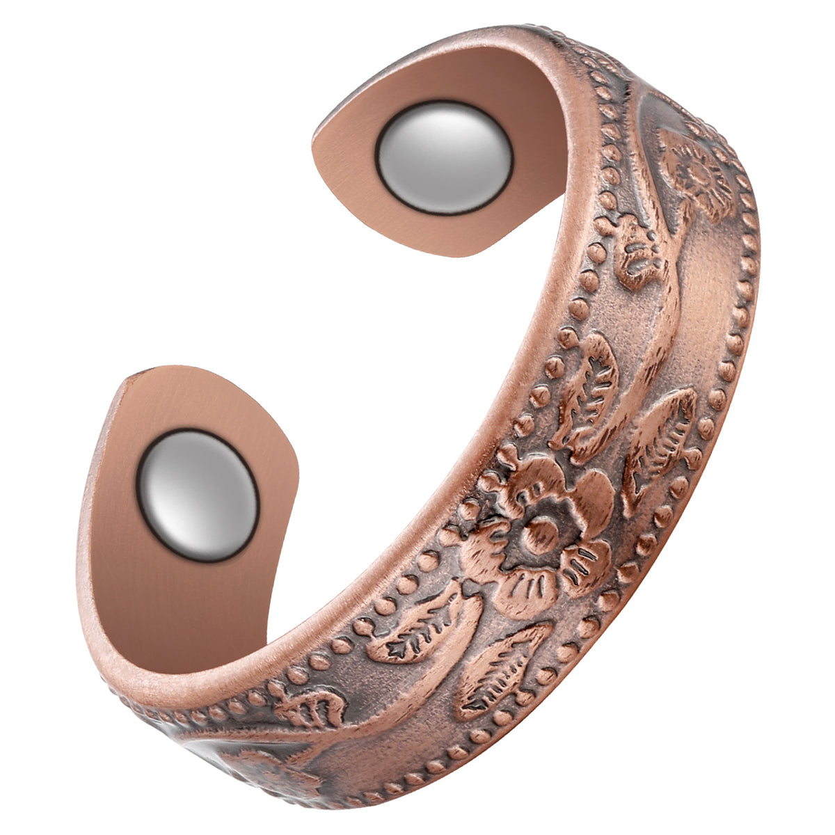 Women's Plum Blossom Magnets Copper Rings